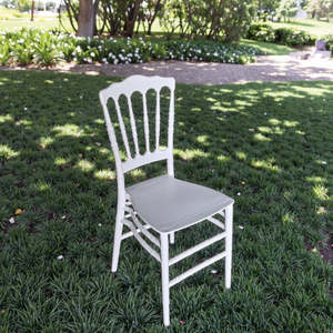 Silla Napoleón <span class=keywords><strong>de</strong></span> Plástico PP Blanca, Económica y Resistente, <span class=keywords><strong>para</strong></span> Alquiler <span class=keywords><strong>de</strong></span> <span class=keywords><strong>Eventos</strong></span>, Portátil, <span class=keywords><strong>para</strong></span> Uso en Exteriores - Product Image 1