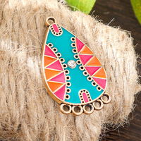 Matériaux de bijoux DIY pour boucles d'oreilles et colliers, alliage de zinc poreux, pendentifs goutte d'eau colorés, accessoires, vente en gros