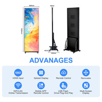Pantalla LED Publicitaria Interior con Control Remoto WiFi, P2.5 640x1920mm, Publicación en la Nube, Plug and Play