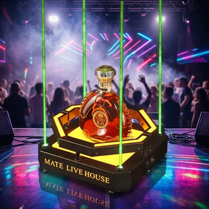 Presentador de Botellas LED con Láser Verde, Soporte de Botellas LED, Glorificador de Botellas, Estante Decorativo para Vino, Iluminación LED Metálica Pulida - Product Image 2