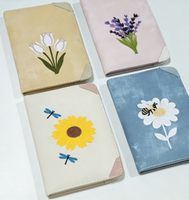 Carnet en cuir PU brodé Collection Florale, formats A5 et A6, Journal floral vintage avec broderie, idéal pour les voyages et les cadeaux