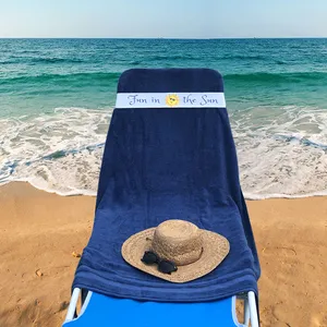 Fascia elastica con Logo personalizzato in cotone 100% per sedia da spiaggia asciugamani da bagno gsm asciugamani da spiaggia per bambini in bambù stampati per bambini