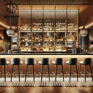 Ensemble de tables et de chaises de style grandiose et luxueux, design moderne, matériau PU haut de gamme, pour restaurants et cafés - Product Image 6