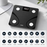 Balance électronique numérique compacte intelligente et précise avec écran LED, capacité de 180 kg, pour usage au bureau, surveillance de la composition corporelle