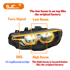 ไฟหน้า LED แบบเปลี่ยนสีได้ SJC V2 IKON Style สีเหลือง/ขาว/เหลืองอำพัน สำหรับ BMW ซีรีส์ 4 รุ่น F32 F36 F82 M4 โคมไฟหน้าแบบจำลอง 1:1 - Product Image 2