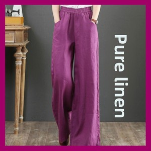 <span class=keywords><strong>Pantalon</strong></span> large en <span class=keywords><strong>lin</strong></span>/coton pour <span class=keywords><strong>femme</strong></span>, <span class=keywords><strong>taille</strong></span> élastique, coupe ample, longueur intégrale, élégant, été - Product Image 4