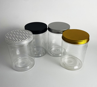 En stock, pot en plastique transparent PET, couvercle en aluminium, 50 ml, 100 ml, 200 ml, 300 ml, 500 ml pour l'emballage d'aliments, de fleurs, de thé, de noix