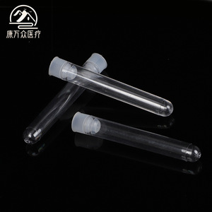 Transparent Disposable <b>Plastic</b> Test <b>Tubes</b> With Stoppers Cylindrical For Laboratory Use - Product Image 1
