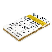 Professionnel personnalisé Double Six Lucite Domino Set deux tons dominos point noir enfant Puzzle Dominos jeu de société