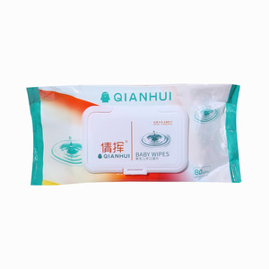 Lingettes pour bébé Qianhui, 80 lingettes extra épaisses avec couvercle, pack familial portable - Product Image 2