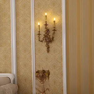 China Manufacturer Vintage Design French Luxury Bedside Corridor Decorative Indoor Led Brass Wall Light