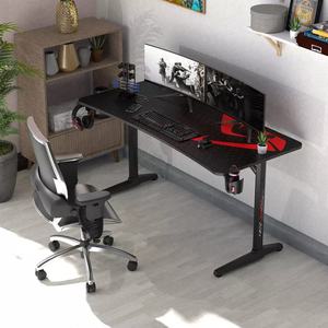 <span class=keywords><strong>Mesa</strong></span> De Juego con textura De fibra De carbono Bonaire St Martins St Eustace, escritorio negro para juegos De ordenador con gestión De cables, 60 pulgadas - Product Image 4