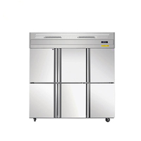 Réfrigérateur commercial en acier inoxydable à six portes, haute efficacité, grande capacité pour restaurant, hôtel, restauration