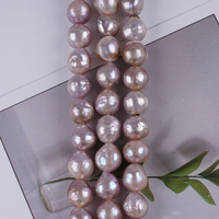 Chaînes de perles d'eau douce Edison naturelles violettes froissées de 9 à 10 mm pour la fabrication de bijoux