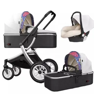 Детская коляска 3 в 1, портативная дорожная Складная коляска с алюминиевой рамой, высокий Ландшафтный автомобиль для новорожденных