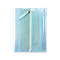 Carnet holographique arc-en-ciel avec logo personnalisé, couverture rigide A5, pochette zippée, porte-stylo, pour cadeau promotionnel d'entreprise