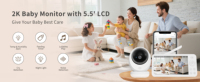 Moniteur de bébé intelligent avec connexion sans fil WiFi et alertes en temps réel Vidéo HD et audio bidirectionnel Safe Guard Caméra à écran LCD de 5.5 pouces
