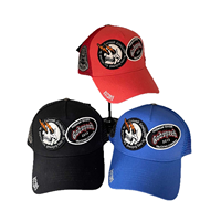 Gorra de Béisbol de Cinco Paneles, Bicolor, de Algodón y Poliéster, Ajustable de 56-60 cm, Cierre a Presión, Unisex, Visera Curva, Estampado de Goma en Relieve, Transpirable