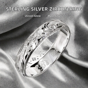 Anillo de Boda Popular Shree Jaipur de Plata 925 con Baño de Rodio, Diseño de Flor con Circonita Cúbica, para Aniversario - Product Image 3