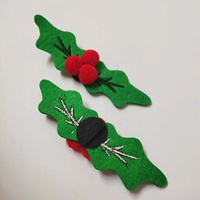 Patchs d'appliques de houx de Noël personnalisés décorations amovibles en tissu de broderie