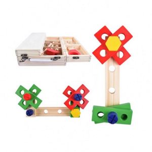Juego de Herramientas Educativas Montessori de Madera Natural al por Mayor, Kit de Juguetes de Madera para Bebés, Rompecabezas de Herramientas de Madera, Toysrunner, 8-14 Años, 50 Piezas - Product Image 6