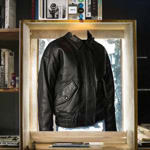 Women's 2025 Autumn/Spring Genuine Sheepskin Leather Bomber <b>Jacket</b> with Zipper Closure and Button Breathable & Windproof - Product Image 3