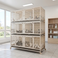 Cage pour animaux de compagnie en fer, pliable et empilable, grand format, style classique, avec support d'élevage élégant, respirante et robuste, pour canaris, perroquets, chats et chiens