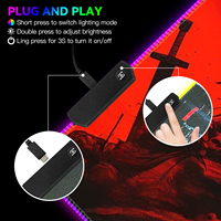 Tapis de souris de jeu RGB Anime personnalisé 30x80cm grand tapis de bureau LED avec bord éclairé pour les joueurs