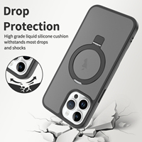 Pour Iphone 12 Pro Max chine anneau en métal magnétique porte-raquette couverture mat peau sentiment étuis de téléphone portable pour Iphone 13 Pro Max