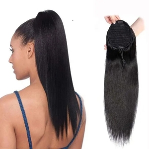 All'ingrosso cuticola <span class=keywords><strong>di</strong></span> colore naturale vergine brasiliano capelli umani lisci <span class=keywords><strong>coda</strong></span> <span class=keywords><strong>di</strong></span> <span class=keywords><strong>cavallo</strong></span> estensione <span class=keywords><strong>con</strong></span> clip capelli <span class=keywords><strong>coda</strong></span> <span class=keywords><strong>di</strong></span> <span class=keywords><strong>cavallo</strong></span> - Product Image 1
