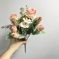 Bouquet de roses artificielles, arrangement de fleurs artificielles, décoration de mariage, décoration de la maison, bouquet de fleurs en soie pour centre de table, décoration d'hôtel