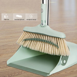 طقم مكنسة ومكنسة مجرفة للمنزل ، بمقبض طويل مقلاة منتصبة قائمة ومكنسة كومبو مع أسنان تنظيف للأماكن الداخلية والخارجية - Product Image 6