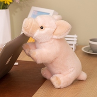Boneka Babi Pink Lucu Super Lembut, Dapat Dikustomisasi, Isi Kapas PP, Pereda Stres & Desain Bordir