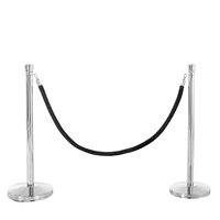 Poteau de barrière de contrôle de foule en acier inoxydable chromé avec sommet en forme de couronne, diamètre 51 mm, hauteur 1000 mm, qualité ingénieur, réfléchissant