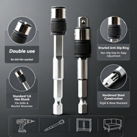 Adaptateur de embouts et de douilles 2-en-1 KIWALL, support d'extension à double usage à queue hexagonale de 1/4 po à dégagement rapide pour perceuse électrique et visseuse à chocs
