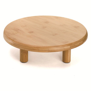 Bamboo Cake Stand 12 Inch Round Base With Legs <b>Decorative</b> Display For Wedding Dessert Plate Holder Tray - Product Image 2