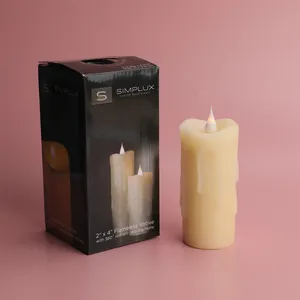 Ivory color light up candles for home decoration 2024 Votive Led candle with timer 2AA battery operate paraffin wax candles
