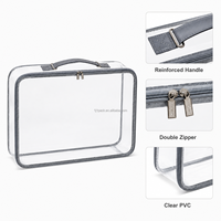 Sac d'emballage pour literie en PVC transparent personnalisé avec poignée en cuir renforcée pour le rangement des édredons