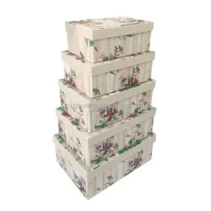 Groothandel Decoratieve Custom Geneste Gift Box Rechthoek Kartonnen Opbergdozen Set Verpakking Papier Dozen