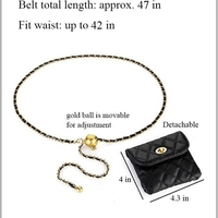 Bolso de Mano de Cuero para Mujer, Bolso Bandolera, Bolso de Cintura, Bolso de Moda, Mini Bolso de Mano Desmontable, Color Negro, Correa de Cadena