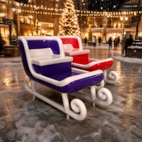 Mascotte de Noël Renne en FRP, Tête Cubique, Dessin Animé Mignon, Décoration de Centre Commercial, Cornes Dorées, Nez Rouge, Finition Brillante, Personnalisable, Vente en Gros