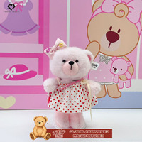 Chasingbeauty Animal Crossing Ours en peluche super doux avec robe bulle et sac suspendu fleur violet (14-17cm Unisexe)