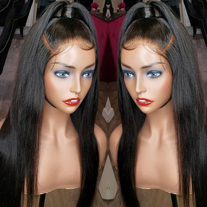 Perruques naturelles à franges noires Perruques en <span class=keywords><strong>cheveux</strong></span> humains naturels à cuticule alignée faites à la machine avec <span class=keywords><strong>frange</strong></span> pour femmes noires - Product Image 5