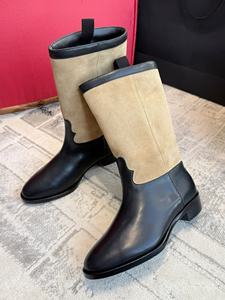 Bottes en cuir antidérapantes multi-usages de luxe de haute qualité 2026 pour l'automne et l'hiver, bottes courtes jusqu'aux genoux - Product Image 3