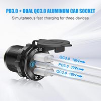 Prise USB 12V 4-en-1 chargeur en aluminium étanche accessoires de camping-car prise de panneau de commutateur marin avec ports USB de voiture PD3.0 double QC3.0