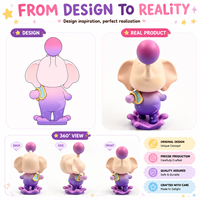 Figurine en vinyle personnalisée, figurine articulée, mini éléphant, fabrication OEM ODM, vente en gros, figurine de collection, ensemble de modèles, cadeau, ornement