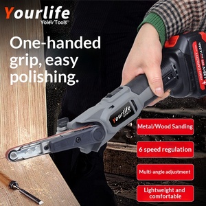 Outils électriques portatifs <span class=keywords><strong>sans</strong></span> <span class=keywords><strong>fil</strong></span> professionnels pour le travail du bois et le polissage des métaux, <span class=keywords><strong>ponceuse</strong></span> <span class=keywords><strong>à</strong></span> <span class=keywords><strong>bande</strong></span> <span class=keywords><strong>à</strong></span> batterie lithium 21V - Product Image 2
