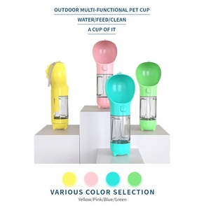 BPA Free portatile leggero robusto viaggio 4 in1 3 in1 <span class=keywords><strong>pet</strong></span> puppy treat bin dispenser d'acqua bottiglia per cani con cacca scooper - Product Image 5