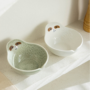 Cute Sloth Shaped Ceramic <b>Coffee</b> <b>Mug</b> Bowl and Plate Animal Ceramic Dinnerware <b>Set</b> - Product Image 3