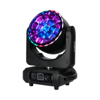 Projecteur de scène Big Bee Eye 19*15W CE ROHS à tête mobile 4-en-1 avec zoom automatique DMX et effet Wash pour mariage, 19 LED Bee Eye mobiles